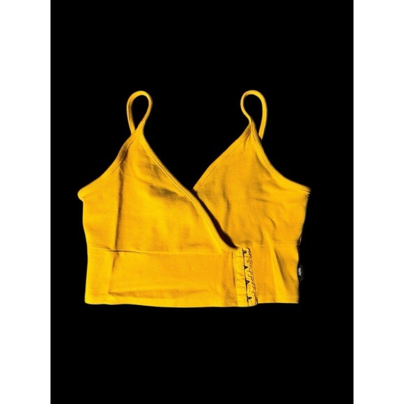 Mossimo Sports Bra VTG 90s Y2K Tube Tank Top yellow cotton Stretch size M VTG - Picture 13 of 14